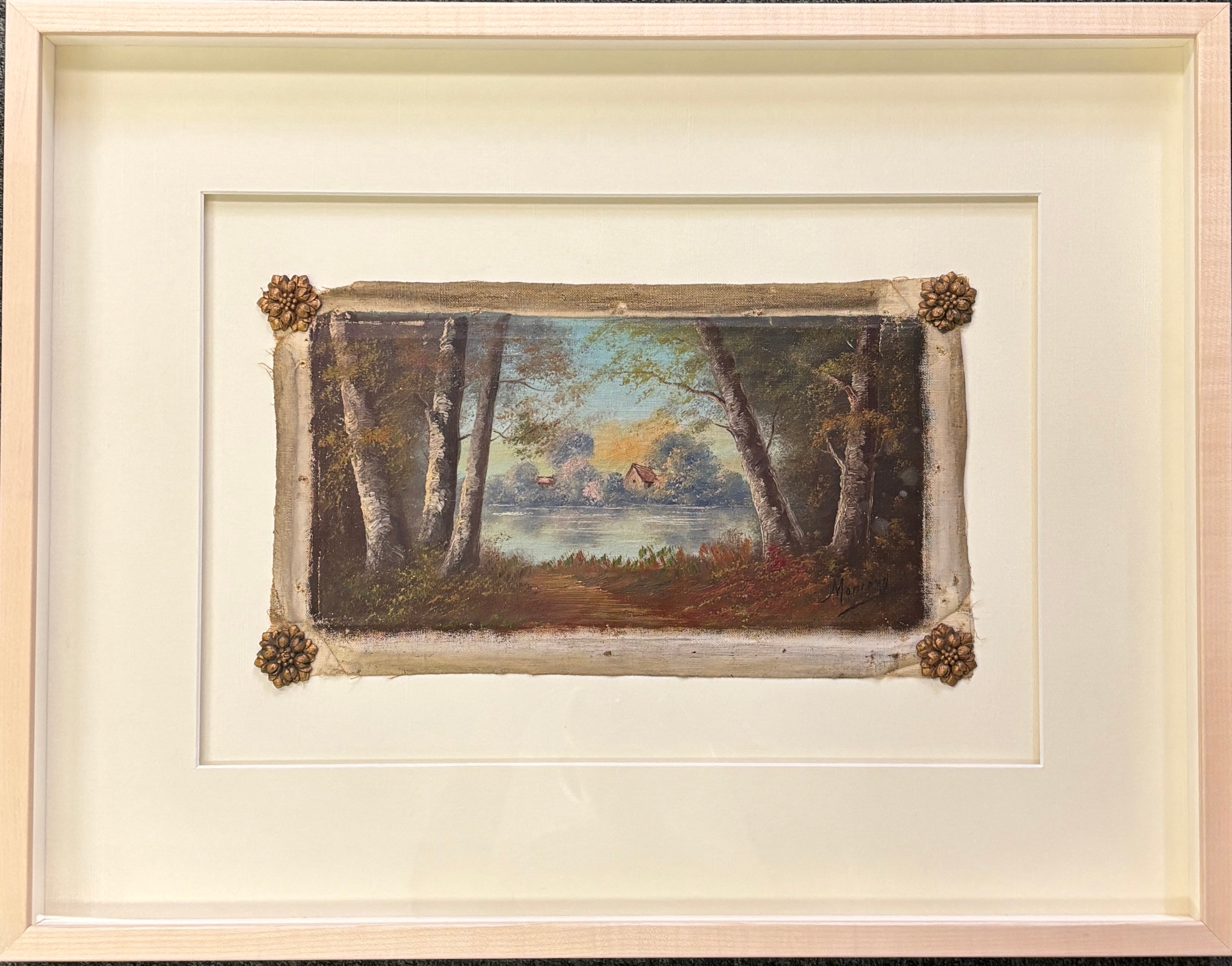 French Estate Landscape with Gilded Escutcheons