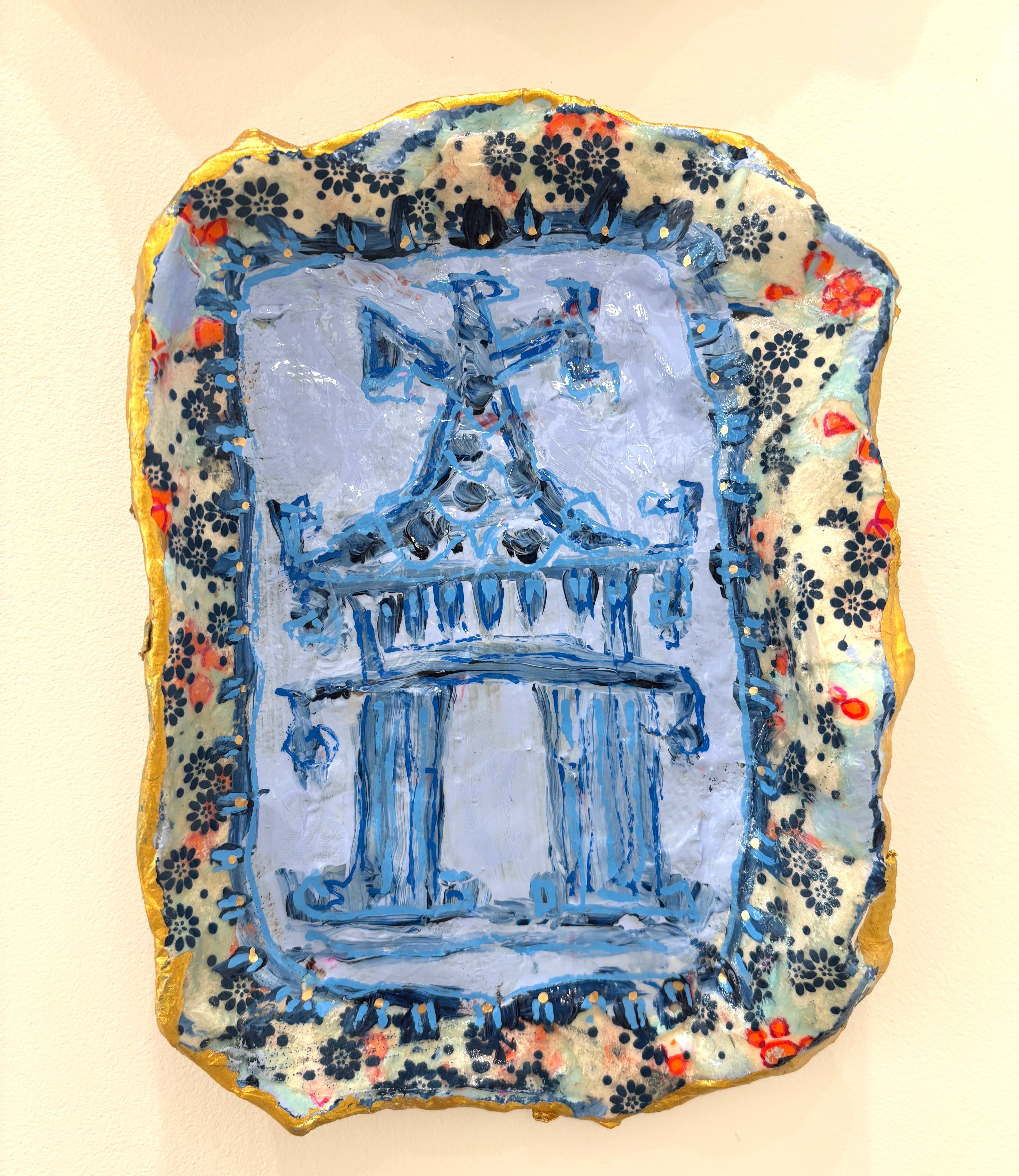 Small Blue Pagoda Plate