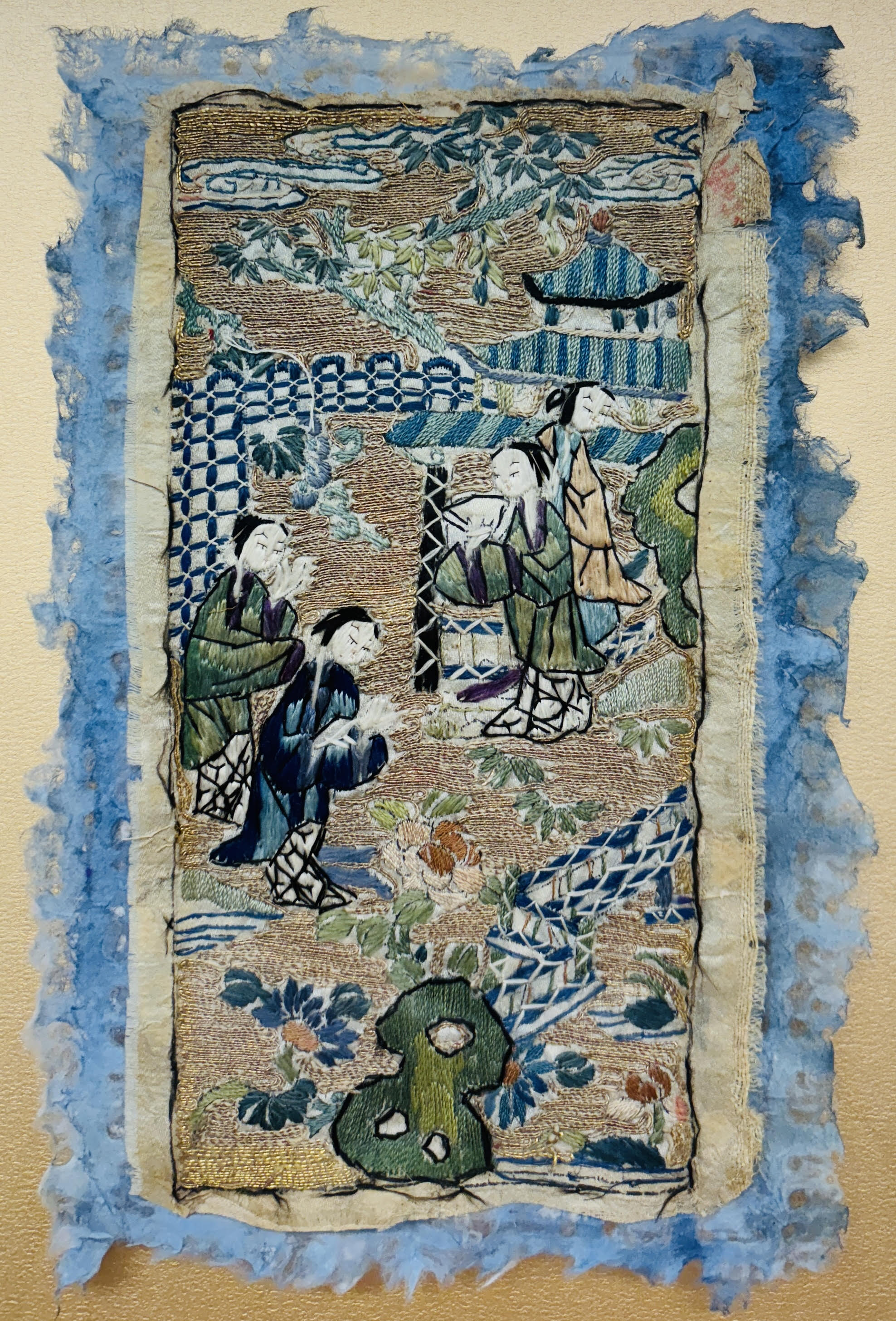 Antique Silk Chinese Embroidery Panel