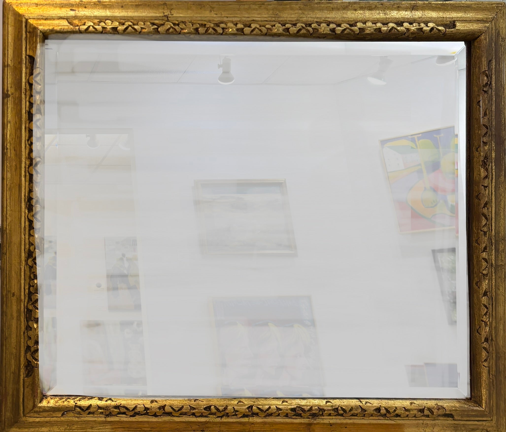 Antique, Gilded & Carved Wooden Framed Mirror