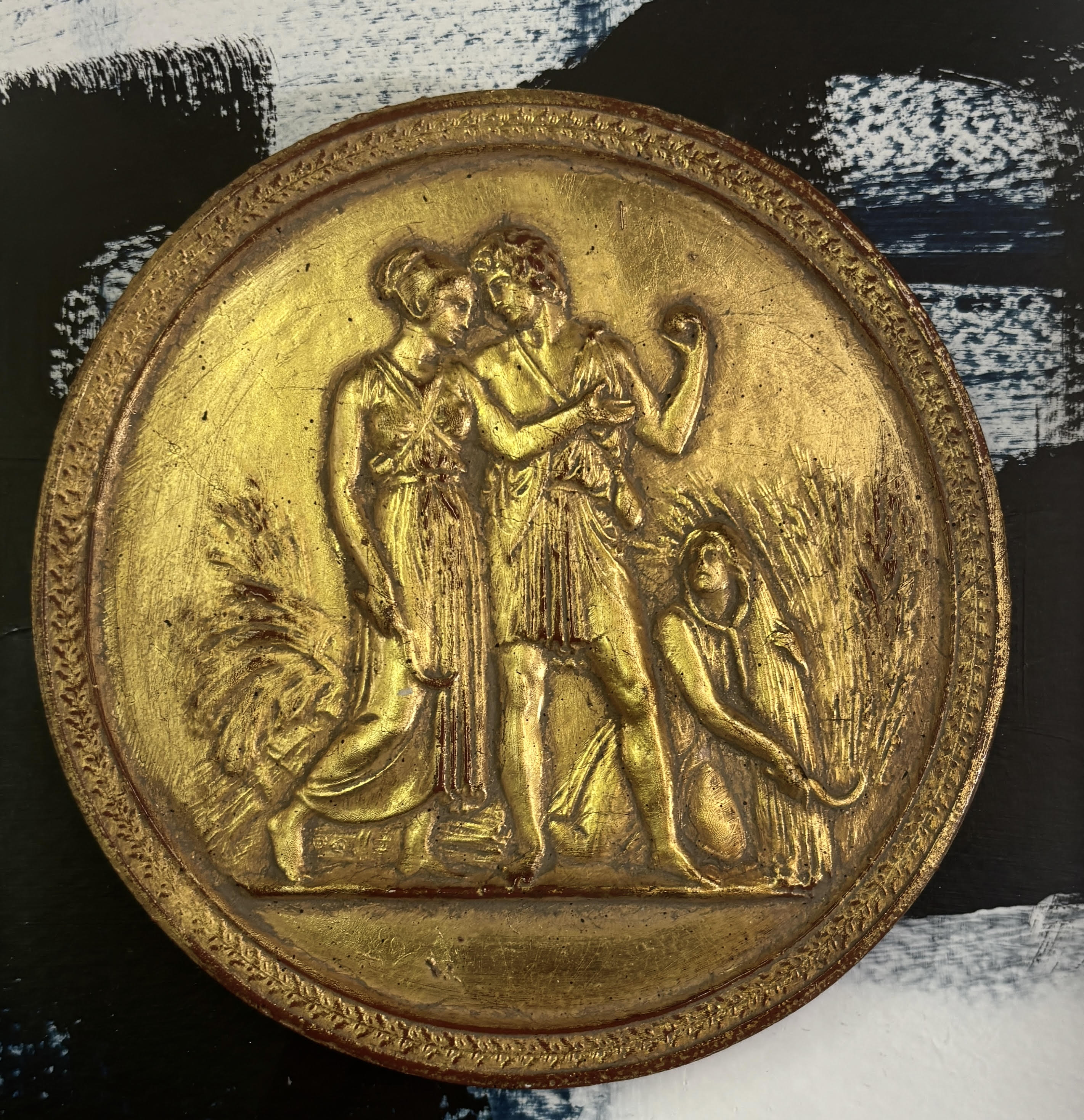 Vintage Greek Gold Leafed Intaglio 002