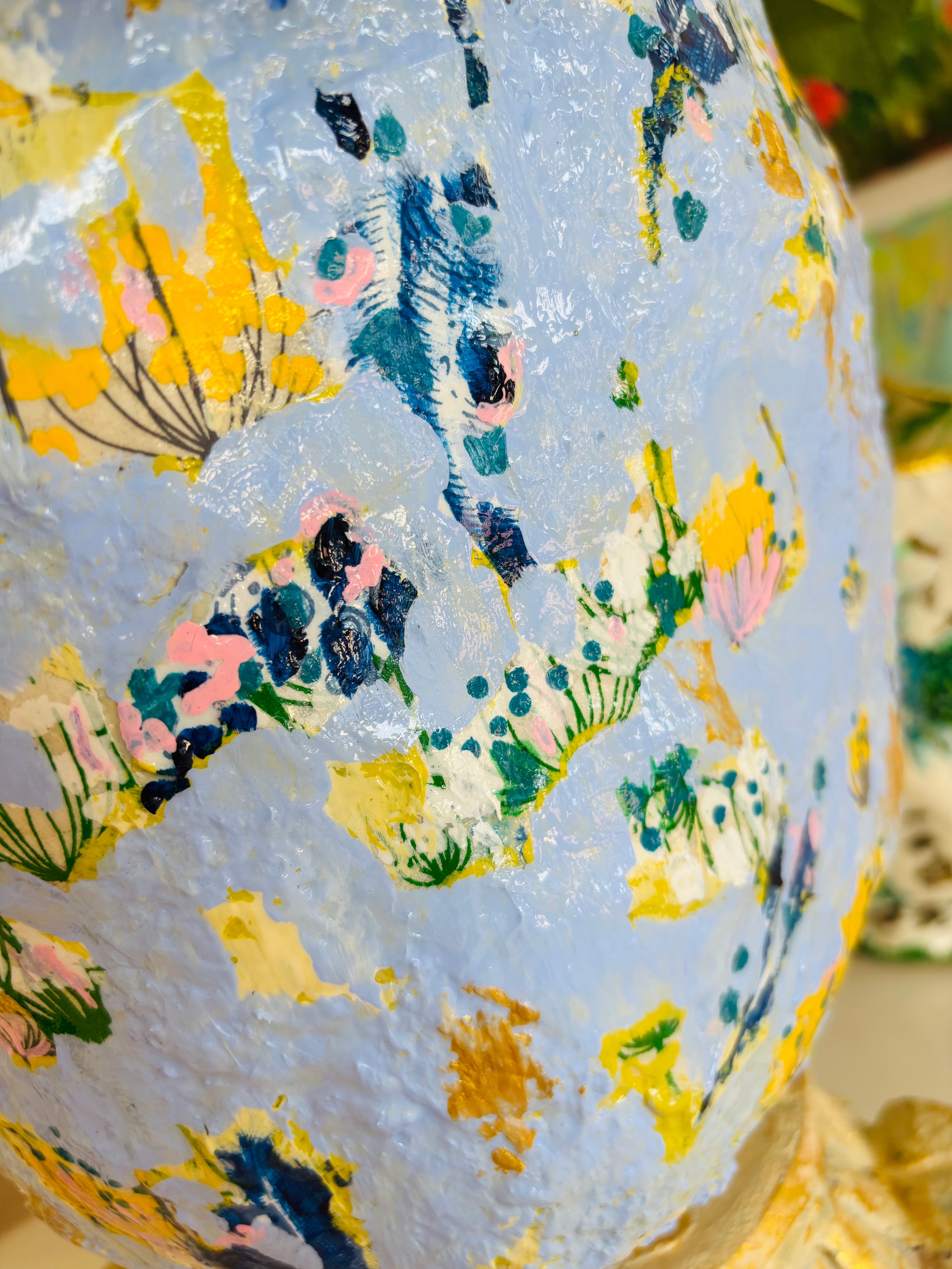 Large Blue Abstract Vessel