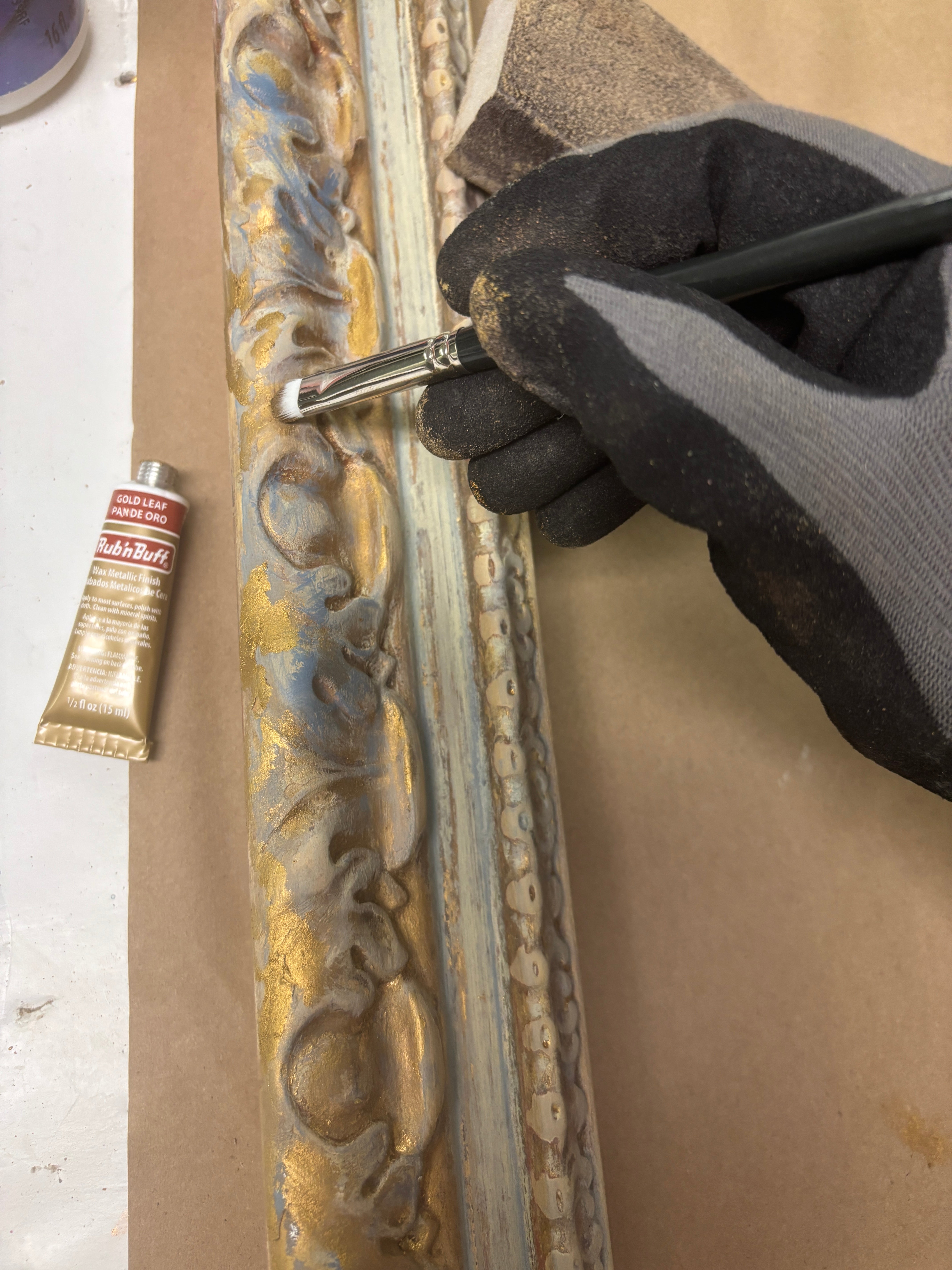 French Blue and Gold Mirror
