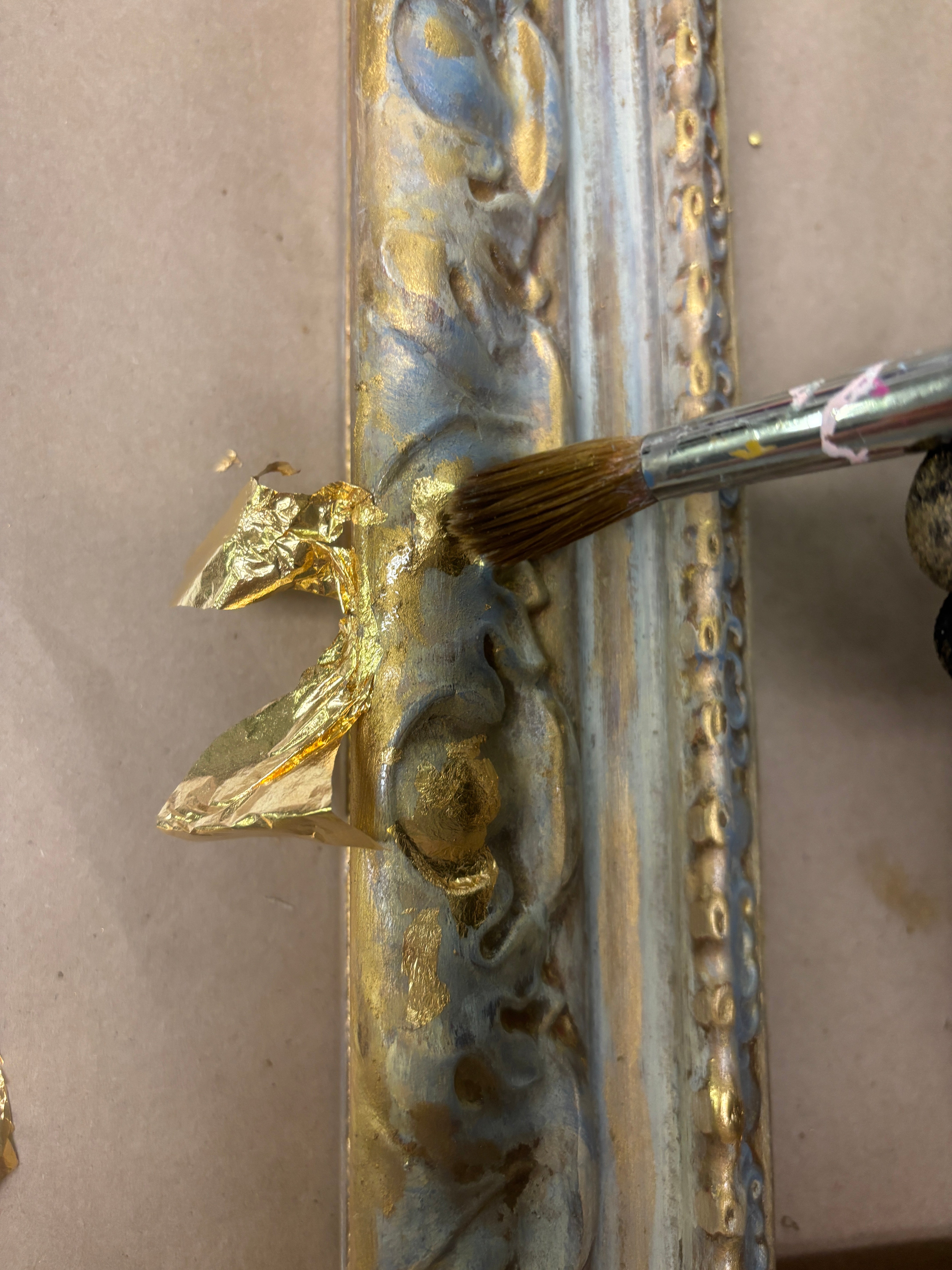 French Blue and Gold Mirror