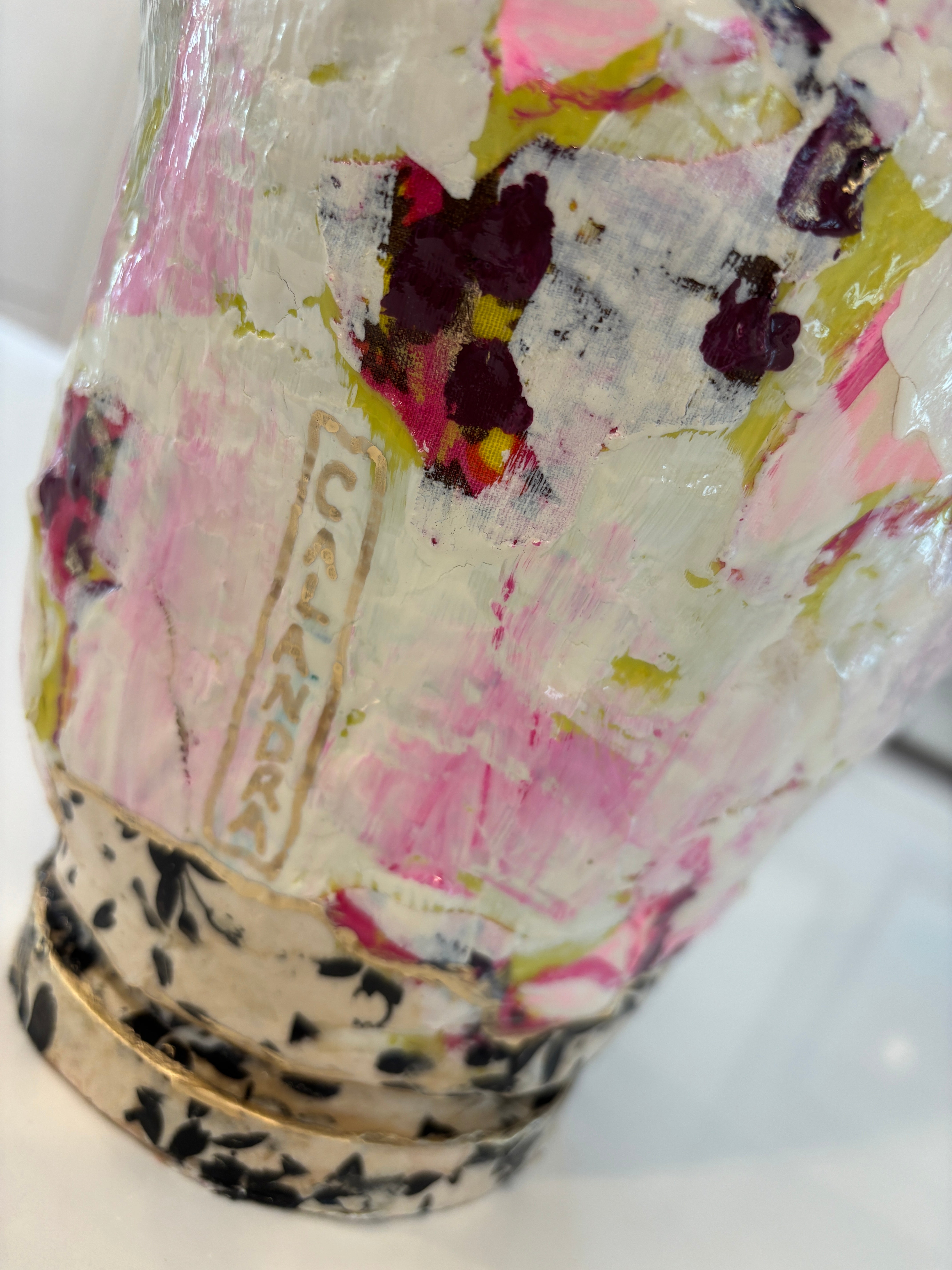 Soft Pink Abstract Vessel