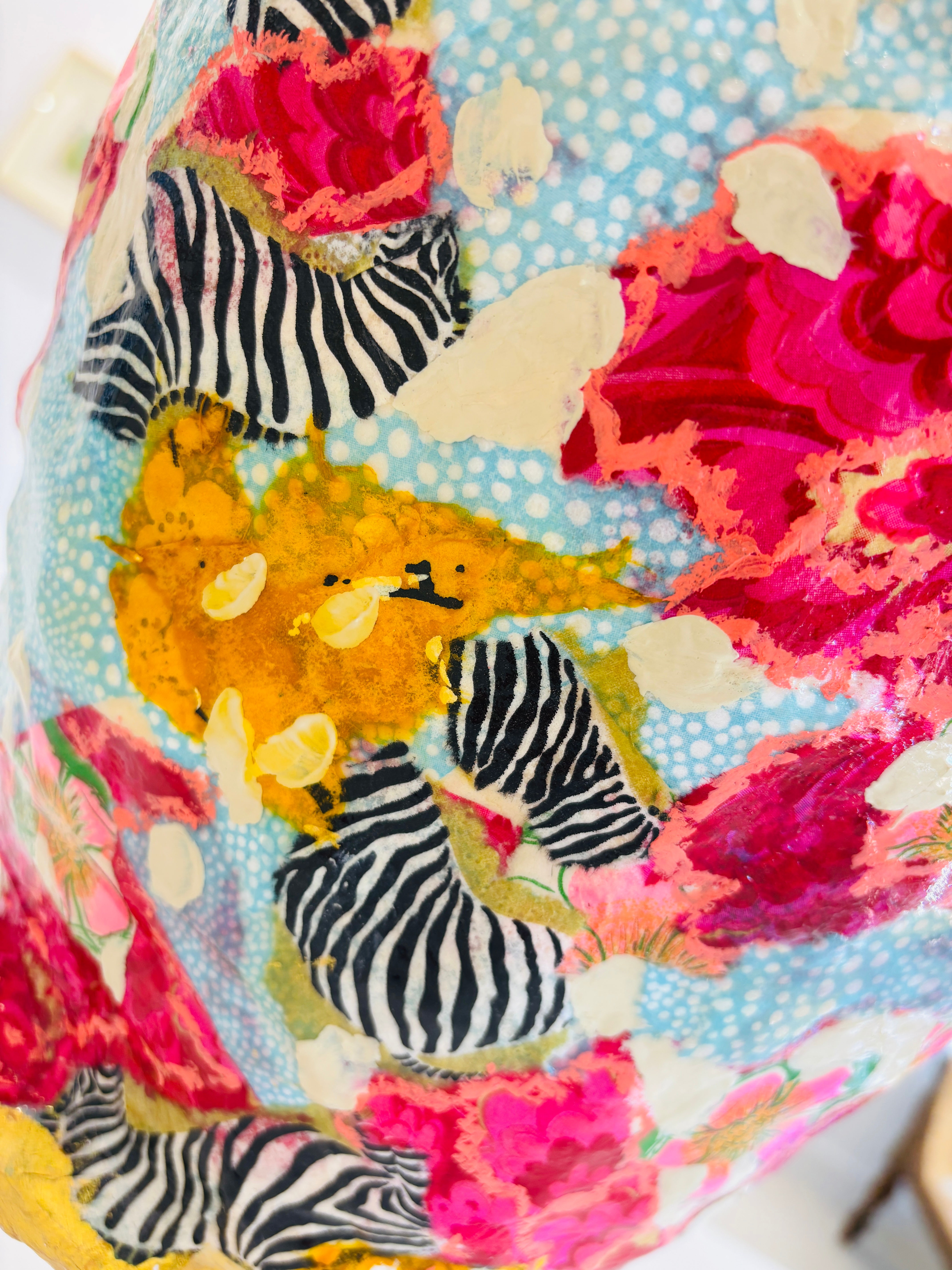 Pink and Turquoise Abstract Vessel