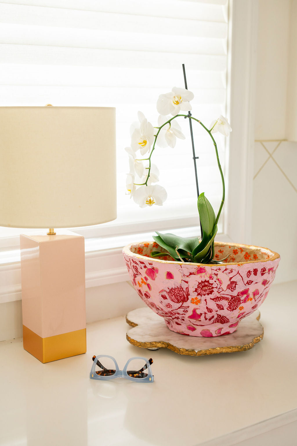 Pink and Orange Oval Vessel