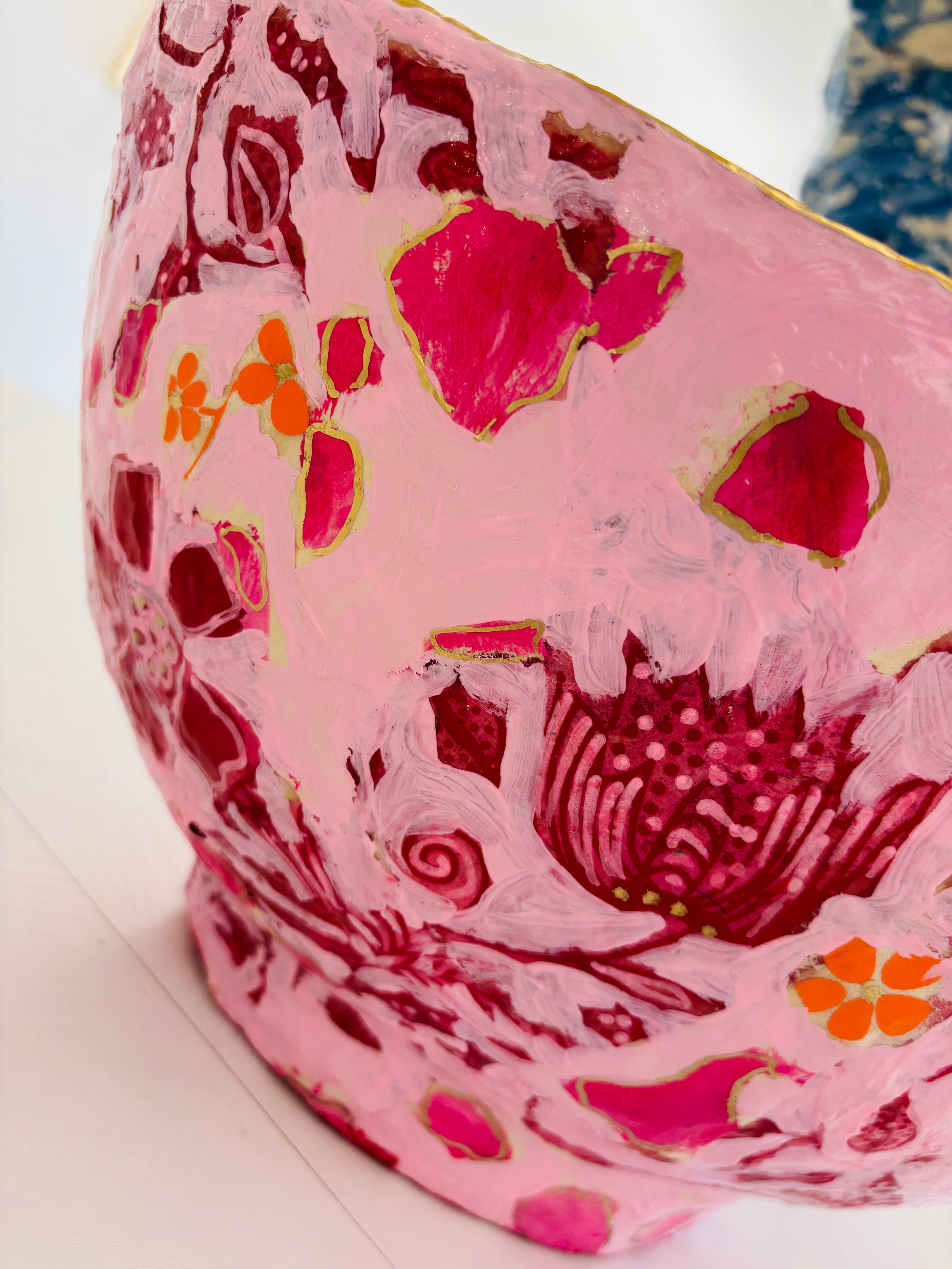 Pink and Orange Oval Vessel