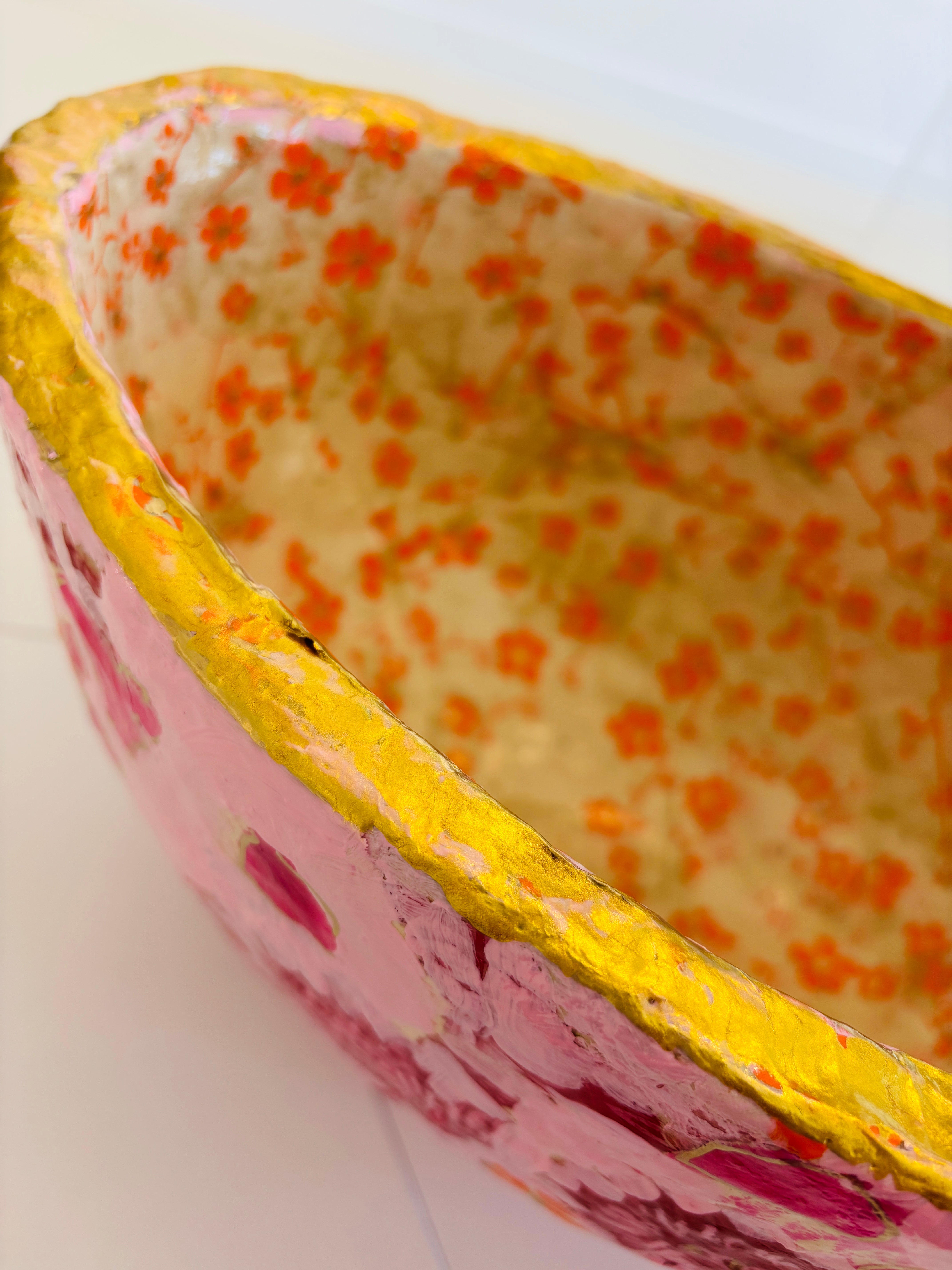 Pink and Orange Oval Vessel