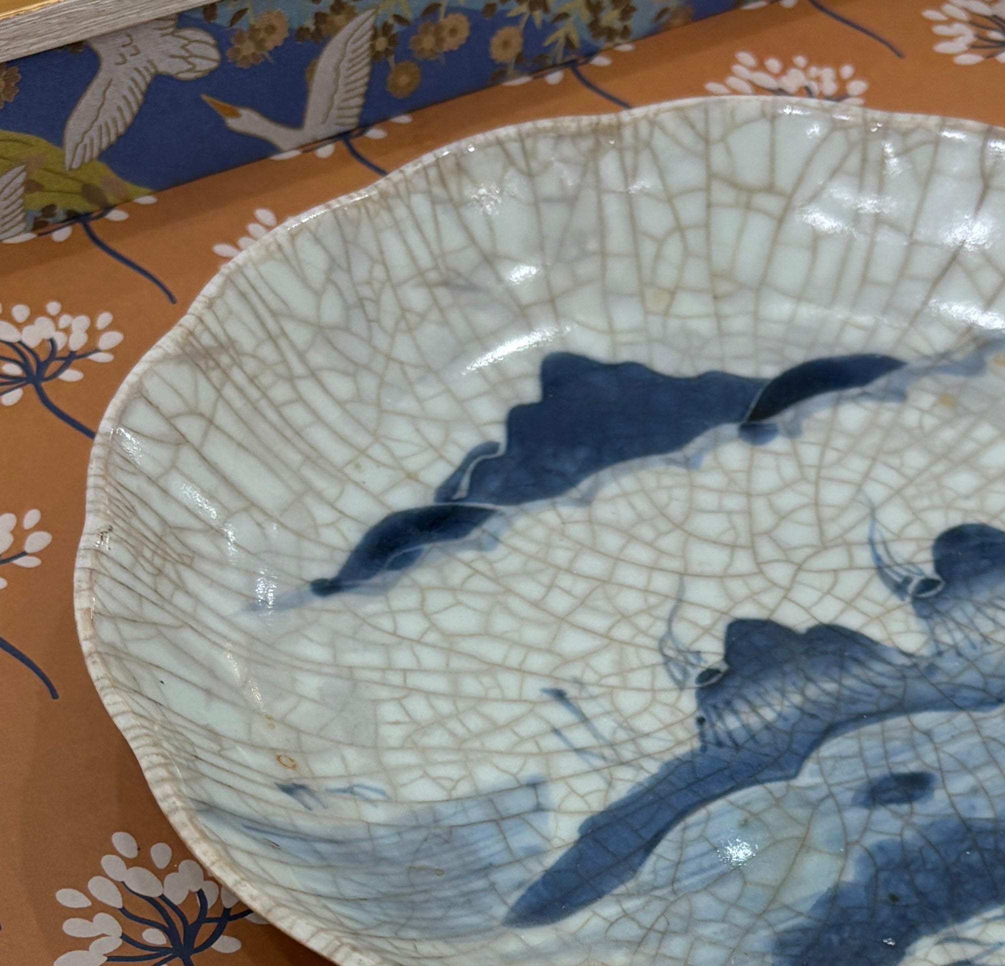 Antique Chinese Plate Mountain Motif