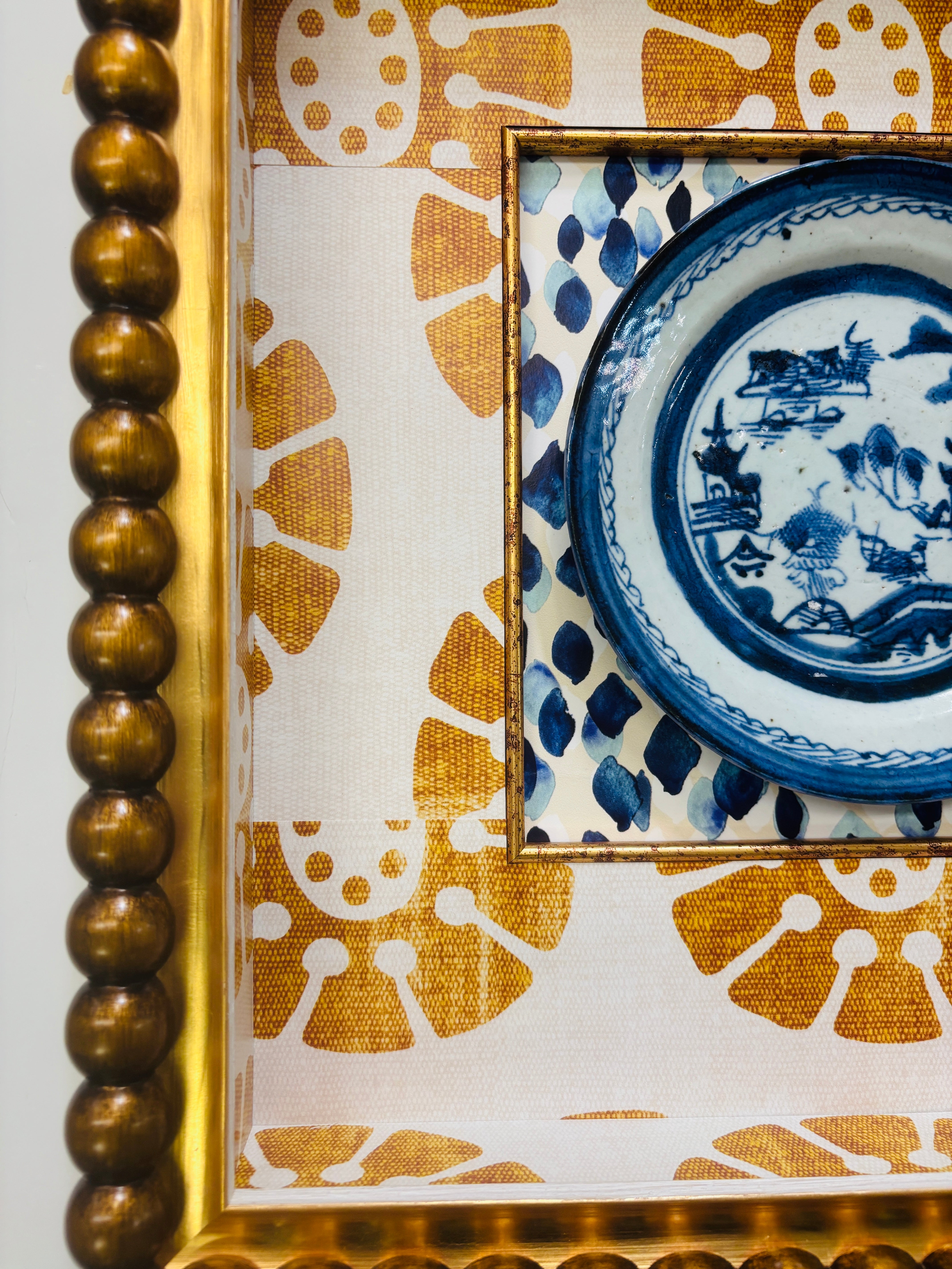 Antique Canton Plate with Custom Shadow Box