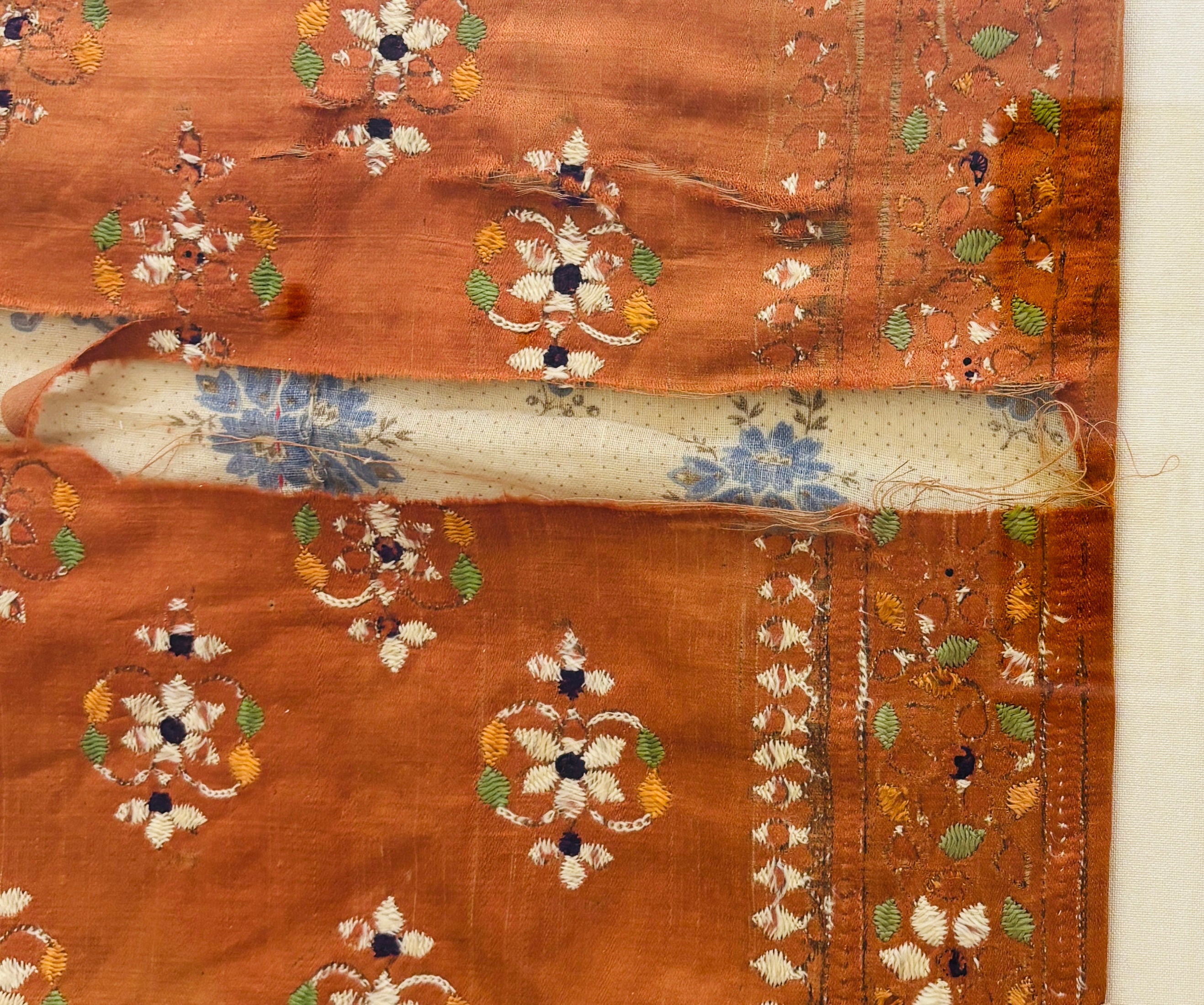 Antique Embroidered Silk & Cotton Kutch India