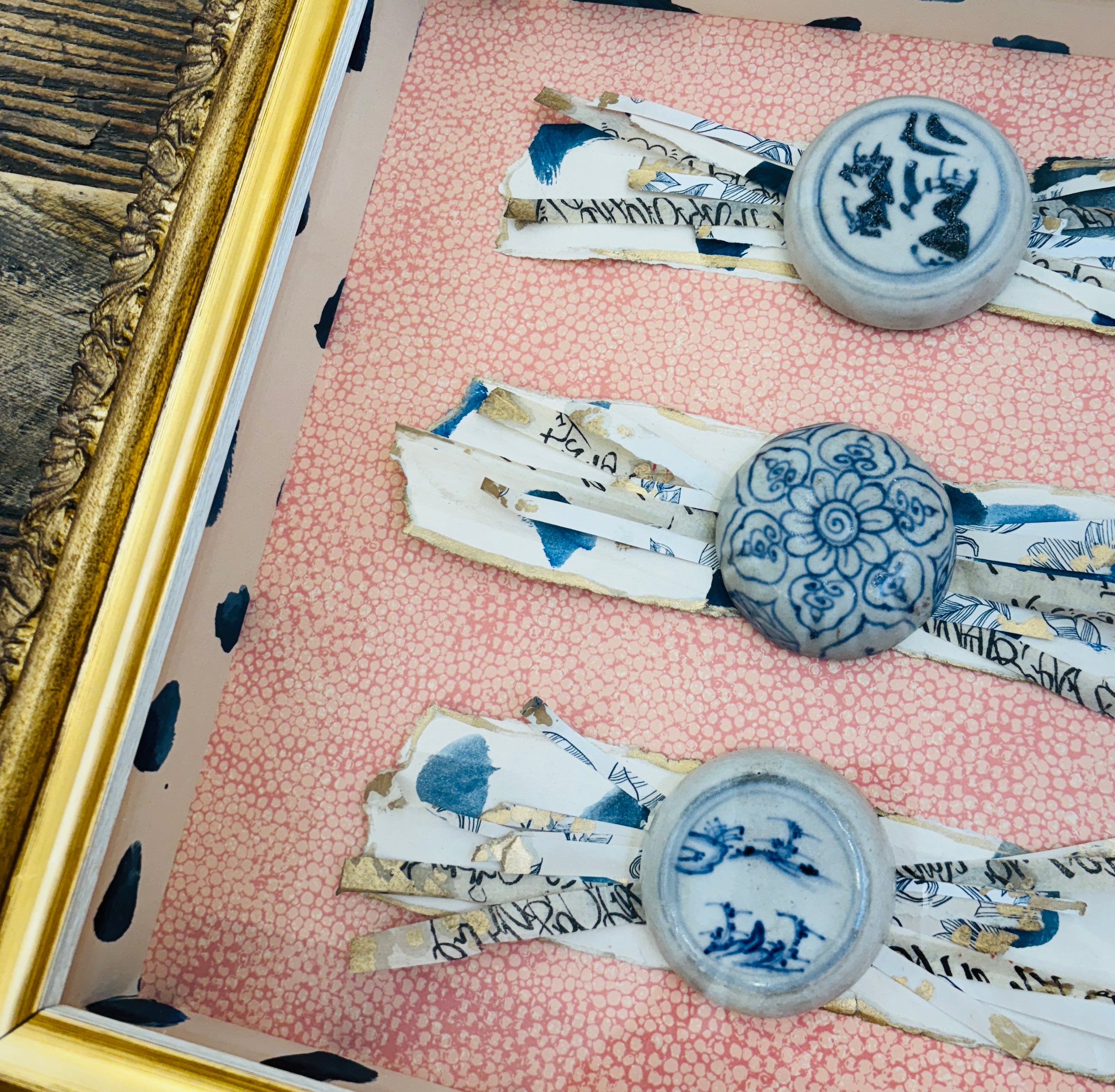 Found Vietnamese Blue and White Pottery Lids II