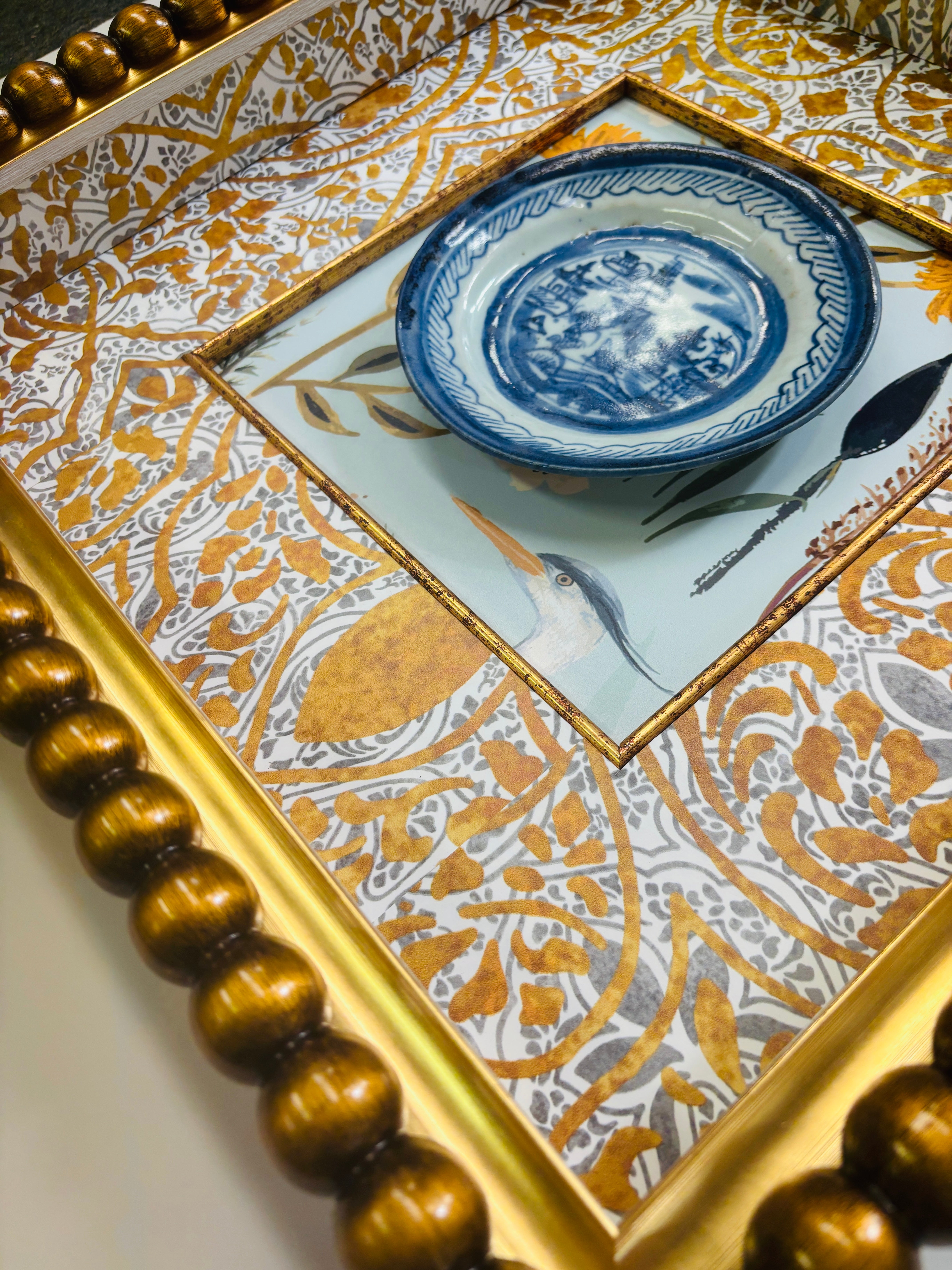 Antique Canton Plate with Custom Shadow Box