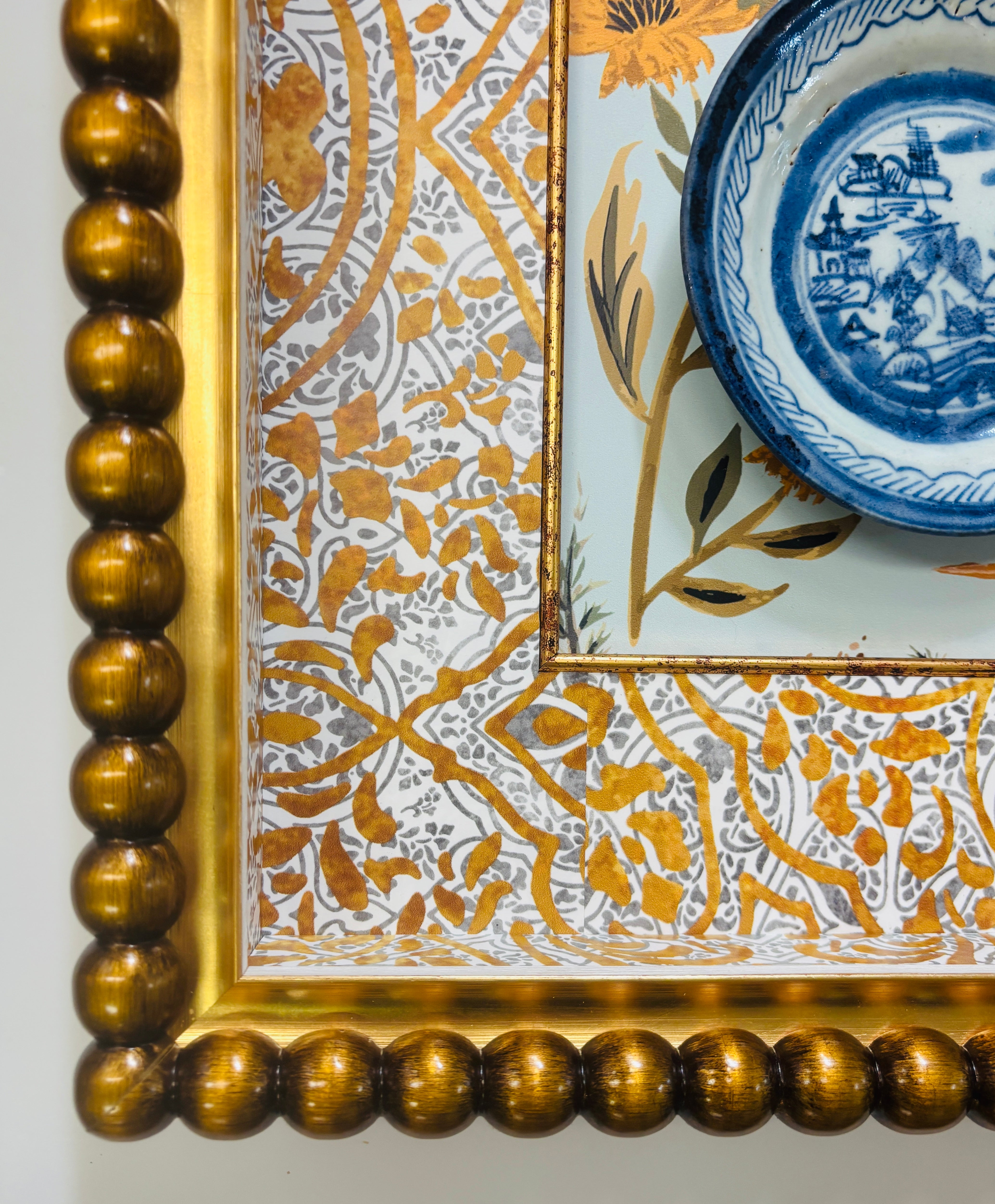 Antique Canton Plate with Custom Shadow Box