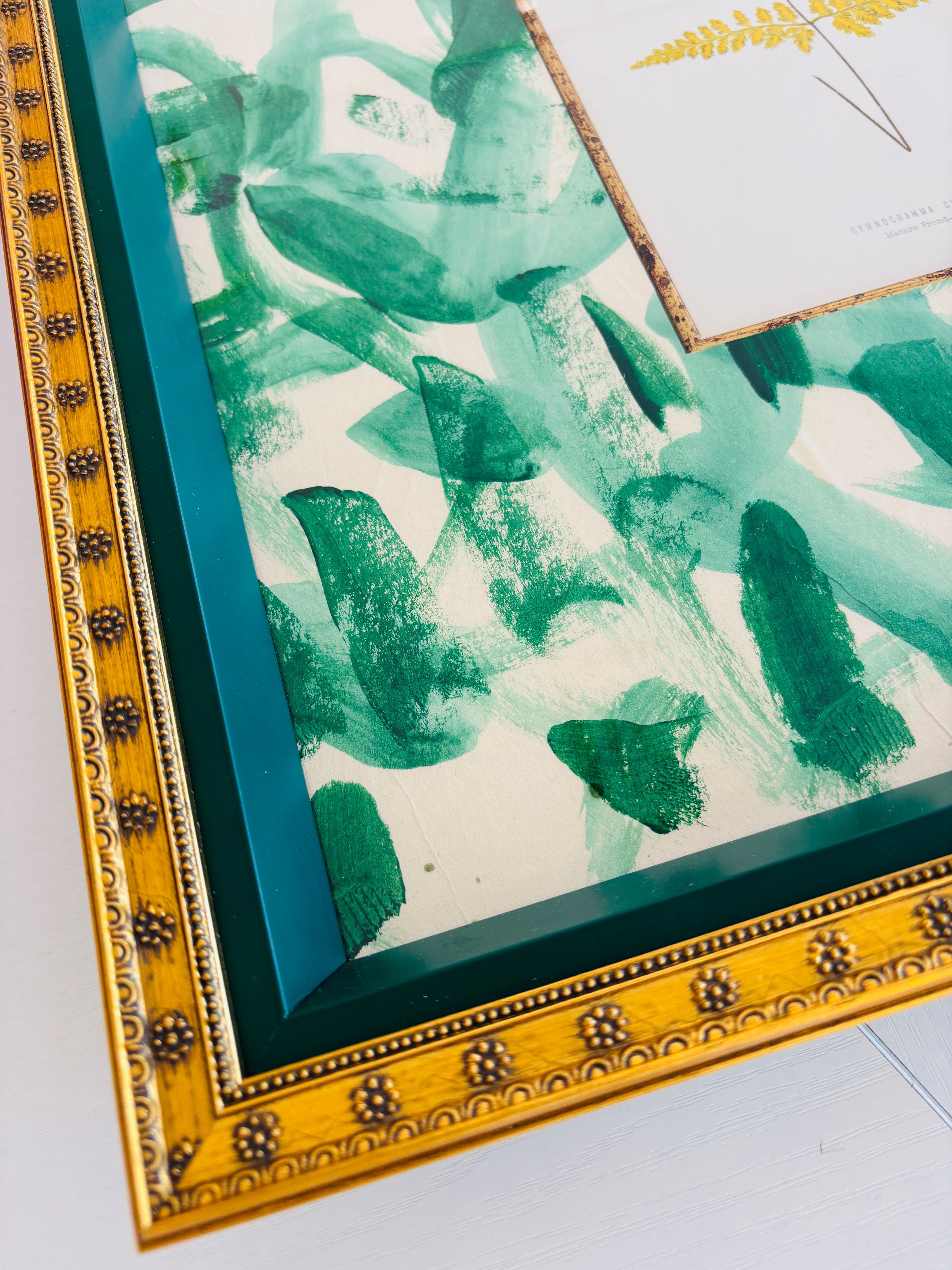 French, Rare Book Page, Botanical Yellow Fern II